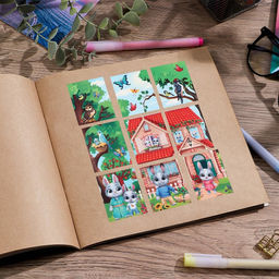 Цена за 10 шт. Наклейки бумажные Зайки , 11 х 15.5 см - Дарите счастье фото 4