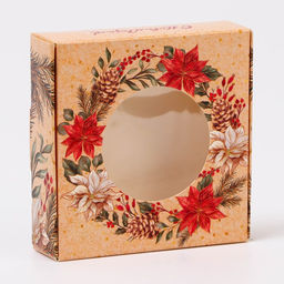 Цена за 10 шт. Подарочная коробка складная с окном «С Новым годом!», 10×10×3 см