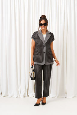 Костюм Beautiful Free 6434 тёмно-серый в полоску