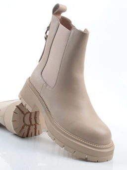 04-PAT160-2Z BEIGE Ботинки зимние женские (натуральная кожа, 100% шерсть)