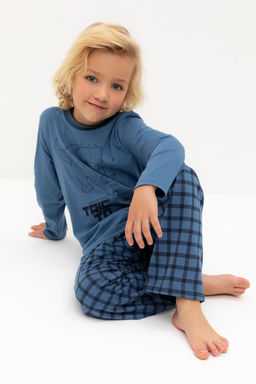 К 1600/синяя волна,клетка пижама для мал