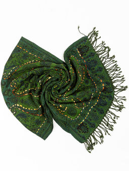 Палантин с вышивкой (шерсть вареная) № Тк906/166