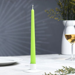 Цена за 2 шт. Свеча античная, 2.3×24.5 см, 5 ч, 55 г, зелёная