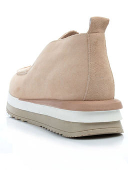 01-5576-6 BEIGE Ботинки демисезонные женские (натуральная замша, байка)