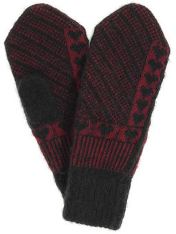 Варежки женские "Сердца и полосы" ПП 3246-2