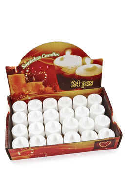 Набор свечей светодиодных на батарейках 4 см (24 шт) SF-7552, №2 (теплый свет) - Больше подарков фото 2