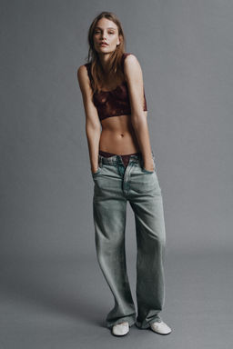 SUJETADOR AROS ENCAJE / Marr?n