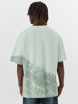 Футболка мужская салатовая с принтом и надписью washed up by the waves - Mark formelle фото 2