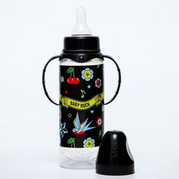 Бутылочка для кормления M&B Baby Rock, классическое горло, с ручками, от 0 мес, 250 мл., цилиндр
