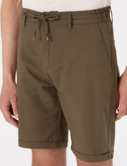 Haki Slim Fit Beli Lastikli Ba_c_kl_ Dokuma _ort