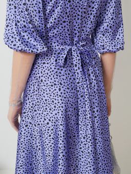 Платье из атласа с принтом