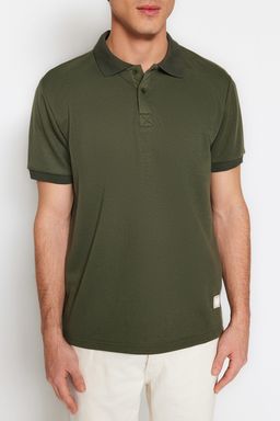 TRENDYOL MAN Premium Haki Regular/Normal Kesim Aplikeli Pike Polo Yaka T-shirt TMNSS23PO00016 - Trendyolmilla фото 5