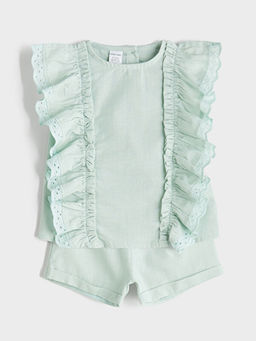 F?rf?rl? K?z Bebek Bluz ve ?ort 2li