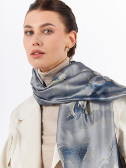 Большой, мягкий, тонкий и очень нежный двусторонний палантин с рисунком - Tantino фото 4