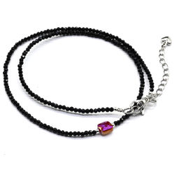 Чокер из шпинели шарик граненый 2мм с подвеской из циркона, 38см Радуга камня