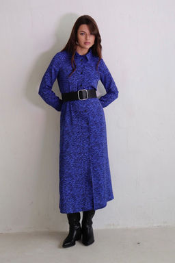 10944 Платье-рубашка удлинённое сапфир - Martichelli фото 3