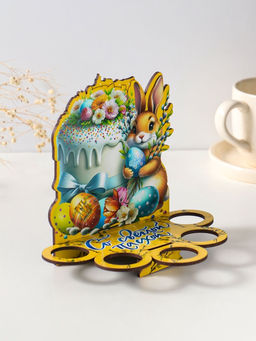 Подставка для 5 яиц «Зайка», жёлтая, 17×14×10 см