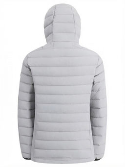 Куртка женская гибридная стёганая с капюшоном с графеновой подкладкой серого цвета 9622_1Sr