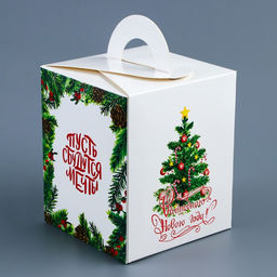 Цена за 5 шт. Коробка для 1 капкейка подарочная новогодняя упаковка «Пусть сбываются мечты», 9.2×9.2×11 см
