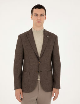 Kahverengi Slim Fit Ceket