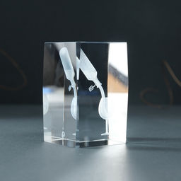 Фигурка стекло прямоугольник «Бокал и вино», 5×5×8 см
