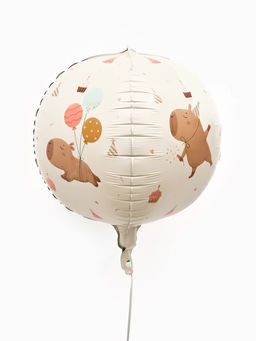 Цена за 2 шт. Воздушный шар фольгированный 25"  сфера «Милые капибары"