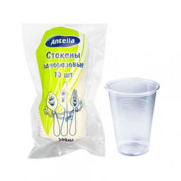 Стакан 200мл 10шт ПРОЗРАЧНЫЙ арт 04055