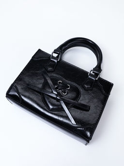 Сумка женская тоут на молнии, 20×8×14 см, чёрная