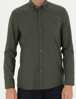 Haki Slim Fit Uzun Kollu G_mlek