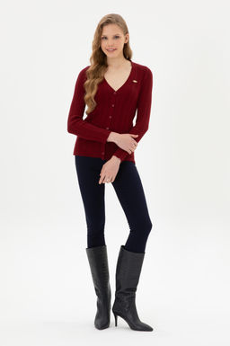 Kad_n Bordo Basic Triko H_rka Sepette S_rpriz _ndirim - U.s. polo assn фото 4