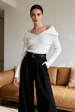 Ekru Carmen Yaka Triko Kazak TWOAW22KZ0993 - Trendyolmilla фото 40