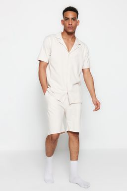 TRENDYOL MAN Lacivert Unisex Regular Fit Apas Yaka Sortlu Pijama Tak?m? TMNSS23PT00007 - Trendyolmilla фото 3