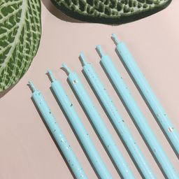 Цена за 2 шт. Свечи для торта «Исполнение желаний», 15 см, 6 шт., голубой цвет