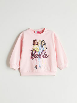K?z ?ocuk Barbie Bask?l? Sweatshirt
