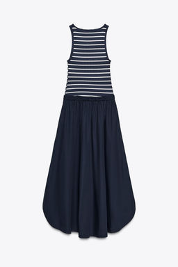 CONTRAST POPLIN MIDI DRESS - Zara фото 7