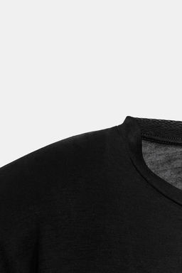 CAMISETA FLUIDA HOMBRERAS / Negro - Zara фото 5