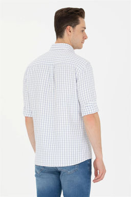 U. S. Polo Assn Мужская темно-синяя белая рубашка в клетку - U.s. polo assn фото 12