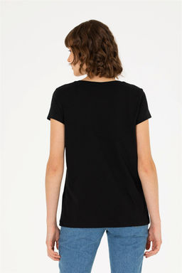 U. S. Polo Assn Женская черная базовая футболка с круглым вырезом - U.s. polo assn фото 12