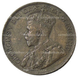 Монета 1 цент 1918 года Канада