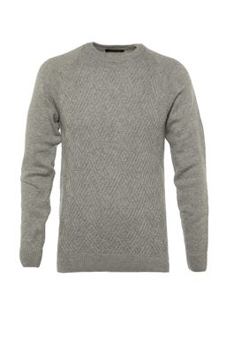 TRENDYOL MAN Gri Unisex Fit Yunlu Bisiklet Yaka Reglan Kol Dokulu Yun Kar?s?ml? Triko Kazak TMNAW22KZ0290 - Trendyolmilla фото 33