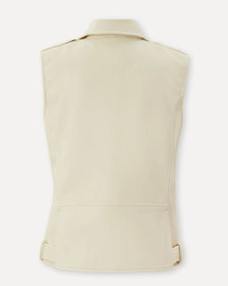 Жилет из экокожи молочного оттенка - Incity фото 6