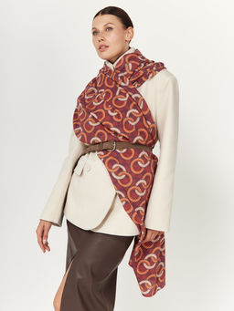 Большой, мягкий, тонкий и очень нежный двусторонний палантин с рисунком - Tantino фото 3