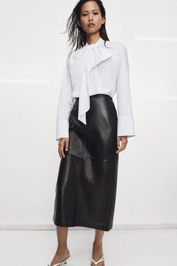 ZW COLLECTION POPLIN SHIRT WITH TIE DETAIL - Zara фото 18