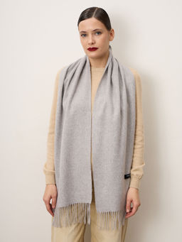 Шарф из кашемира 12219n серо-голубой