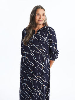 Ka??k Yaka Desenli Elbise