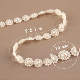Жемчуг на нитях, плоский, 10 мм, 9±1 м, цвет молочный