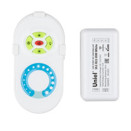 ULC-R22-DIM White Контроллер для управления яркостью одноцветных светодиодных источников света с пультом с ДУ. Цвет пульта белый. Упаковка  блистер.