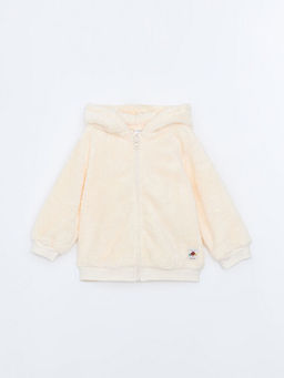 Kap??onlu Uzun Kollu K?z ?ocuk Fermuarl? Sweatshirt