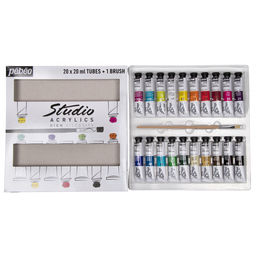 Краска акриловая PEBEO набор Studio Acrylics с кистью 20 цв. х 20 мл 833421 (833426)