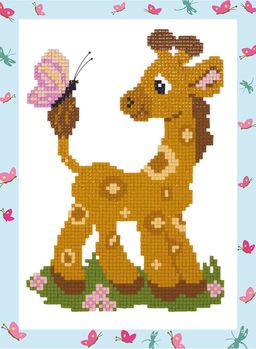 Кристальная (алмазная) мозаика ФРЕЯ ALVS-004 мини-картина Жирафик 14 х 19.5 см